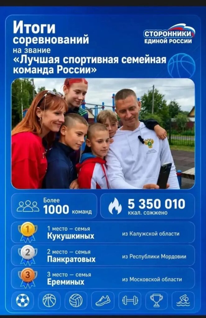 Семья из Мытищ вошла в число призеров марафона «Сила России»